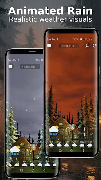 Animated 3D Weather official Google Play screenshot with animated weather imagery.
