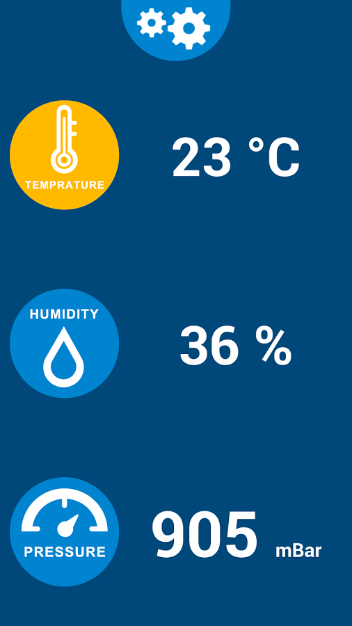 Original Thermometer Galaxy S4 screen displaying temperature, humidity, and pressure gauges
