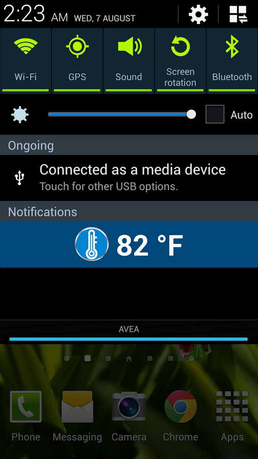 Original Thermometer Galaxy S4 readings in the Android notification shade